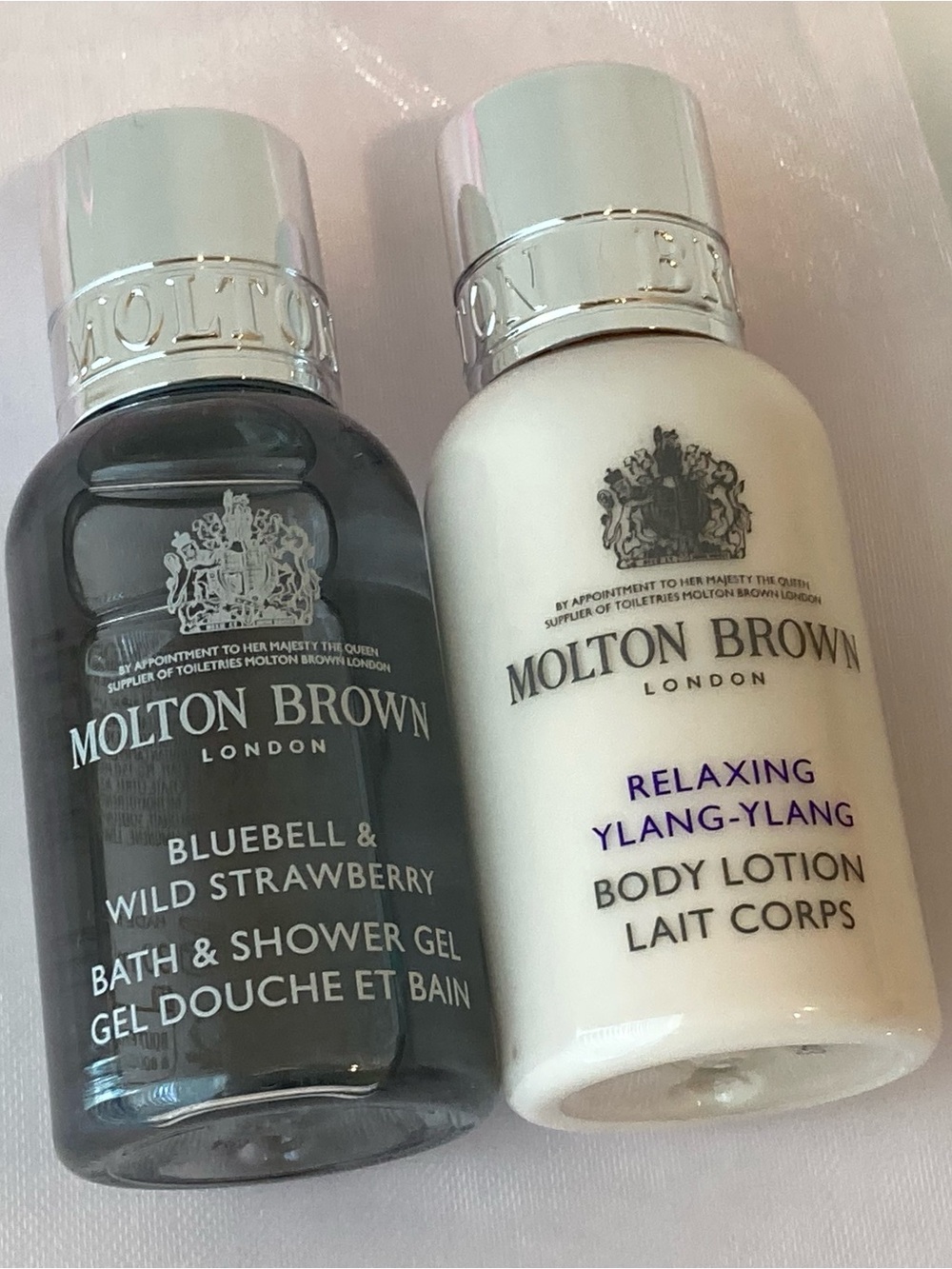 Molton Brown Bluebell & Wild Strawberry Bath Gel & Relaxing Ylang Ylang Lotion
